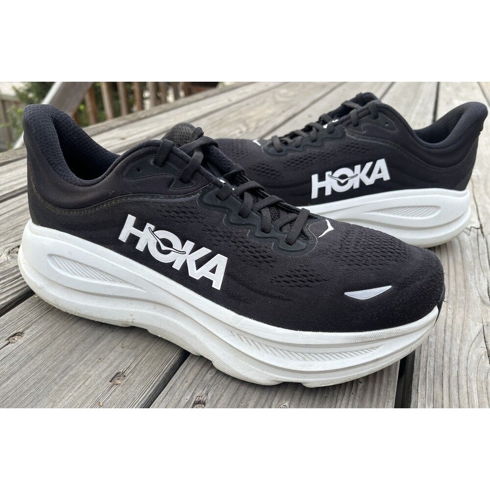 Hoka One One Bondi 9 X-Wide Men's size 10 4E Running Shoes Black/White